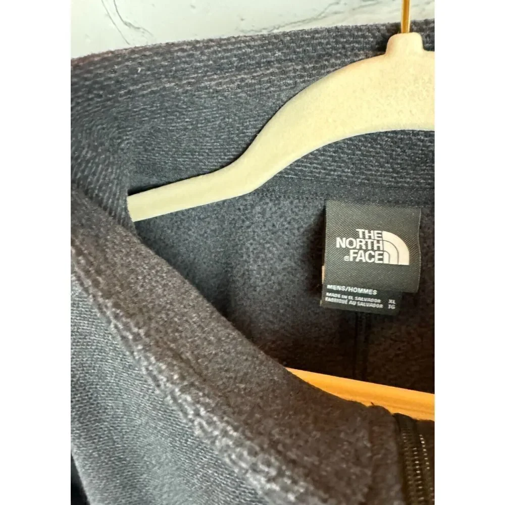 THE NORTH FACE dark gray graphite knit fleece zip mens sweater pullover XL NWOT